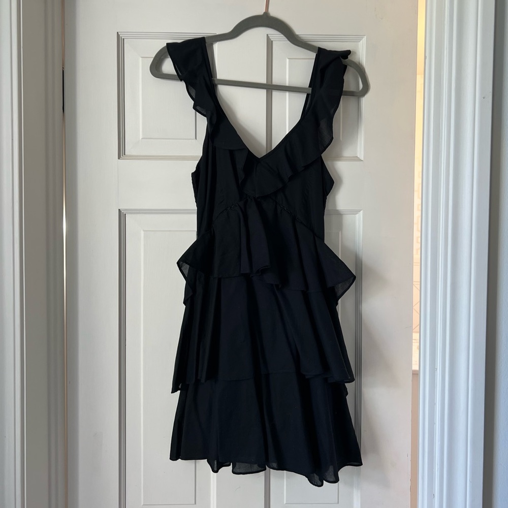 Kos Resort black tiered mini dress